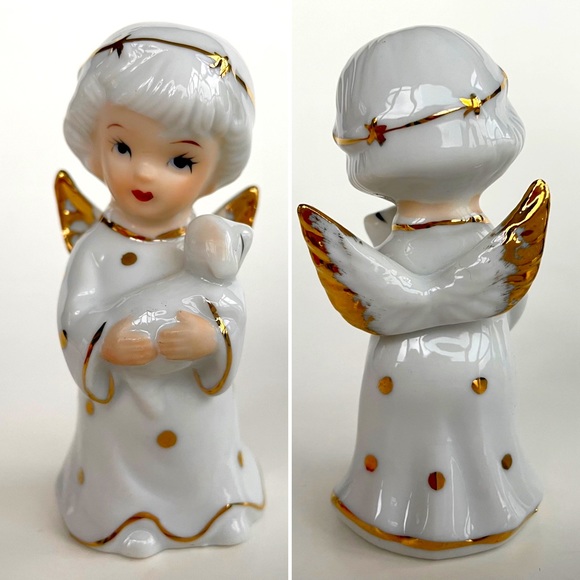 A Set of Three Vintage Porcelain Angel Figurines - Picture 6 of 16